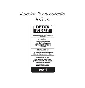 Adesivo Detox 5 Dias 4x8cm TRANSPARENTE