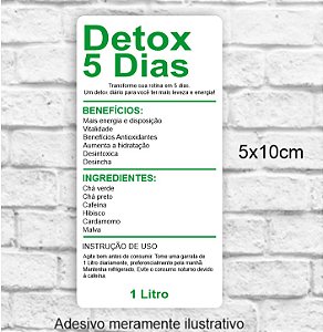 Adesivo Detox 5 Dias 5x10cm - PRONTA ENTREGA