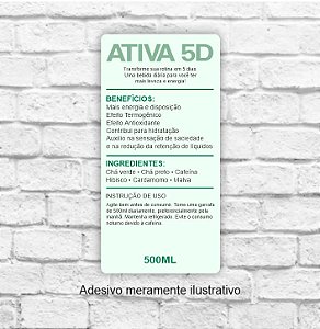 Adesivos Detox Ativa 5D 4x8cm - PRONTA ENTREGA