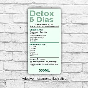 Adesivo Detox 5 Dias ativa reset 500 ml 5x10cm - PRONTA ENTREGA