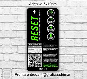 Adesivo RESET + 5x10cm - PRONTA ENTREGA ref 2026