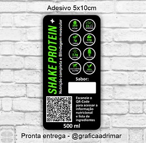 Adesivo Shake Protein 5x10cm - PRONTA ENTREGA