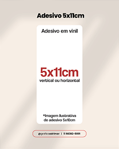 Adesivo personalizado em vinil 5x11cmcm
