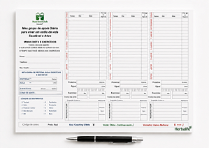 Bloco - Ficha Diário Alimentar (Frente e verso) - A4 (210x297mm) BBC
