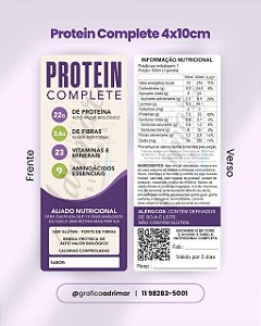 Protein Complete (Duo - Frente + Verso) 4x10cm | PRONTA ENTREGA