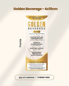 Adesivo Golden Beverage 4x10cm | PRONTA ENTREGA