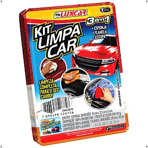 Kit Limpeza P/Carro 3EM1 (3 PCS) LUXCAR