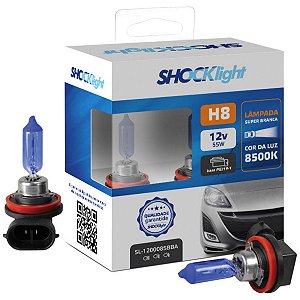 Lâmpada H8 Super Branca (Par) SHOCKLIGHT - SL120008SBBA