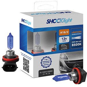 Lâmpada H16/2 Super Branca 12V 19W (Par) SHOCKLIGHT -SL1200162SBBA