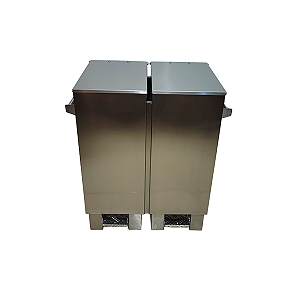LIXEIRA DUPLA COM PEDAL EM AÇO INOX