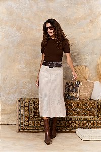 SAIA MIDI TRICOT PONTO TWEED