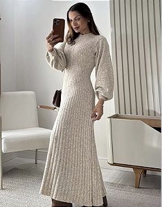 VESTIDO MOUSSE CANELADO