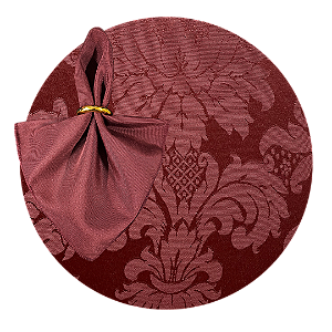 Kit Sousplat Completo Mesa Posta Vinho Jacquard com Guardanapos e Pg