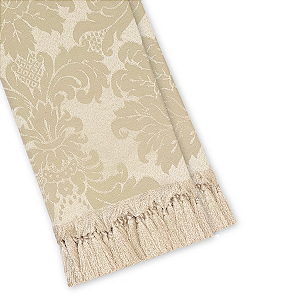 Manta Xale de Sofá e Cama Decorativa Jacquard Medalhão Bege