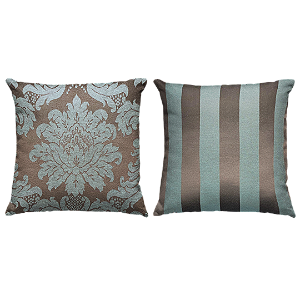 Kit 2 Capas de Almofada Decorativa Jacquard Medalhão e Listrado 45 X 45