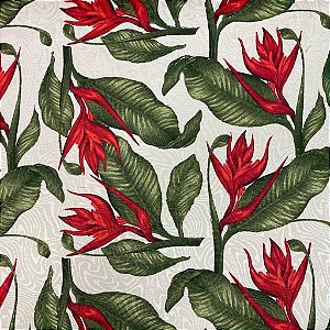 Tecido Jacquard Flor Estrelícias Para Decoração Papel de Parede Painel e Eventos 1,40 de Largura