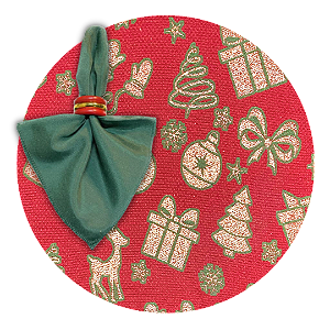 Kit Capas de Sousplat de Natal Guardanapos e Porta Guardanapos