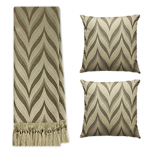 Kit Manta Xale de Sofá Decorativa Zig Zag com 2 Capas de almofadas