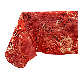 Toalha de Mesa Retangular Estampada Rosas
