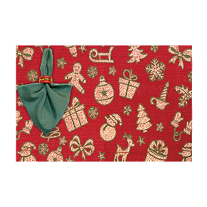 Kit Jogo Americano Completo Mesa Posta de Natal Natalino