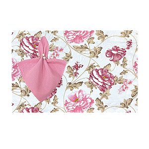 Kit Jogo Americano Completo Mesa Posta Floral