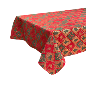 Toalha de Mesa Retangular de Natal Natalina Brilhante Lurex