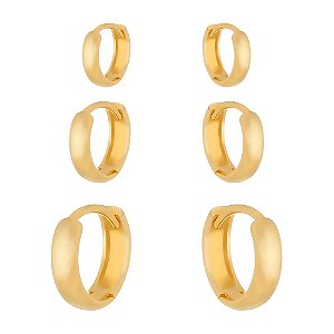 Trio Dourado de Argolinhas
