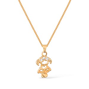 Colar Dourado Filha com Zircônia