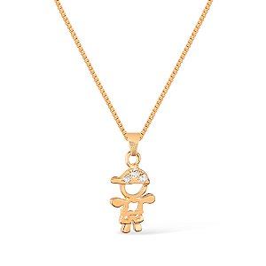 Colar Dourado Filho com Zircônia
