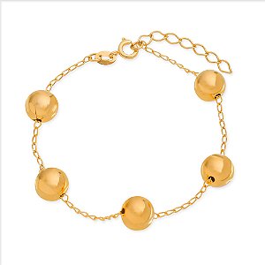 Pulseira Dourada de Bolas Grandes