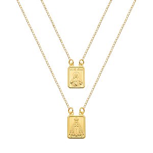 Escapulário Dourado Masculino Tradicional