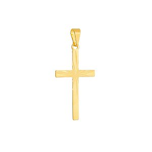Pingente Dourado Masculino de Cruz