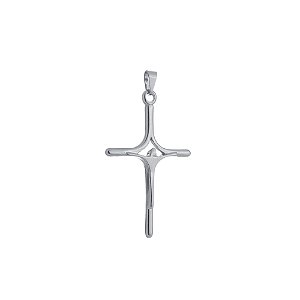 Pingente Prateado Crucifixo Minimalista