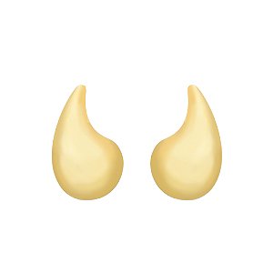 Brinco Dourado Gota Curvada Grande