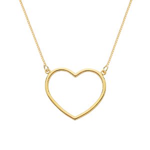 Colar Dourado de Coração Vazado Arco