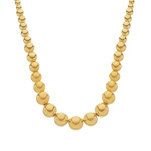 Colar Dourado de Bolas Crescentes