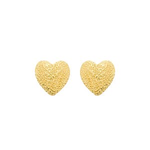 Brinco Dourado de Coração Irregular