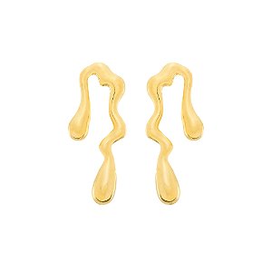 Brinco Dourado Orgânico de Gota