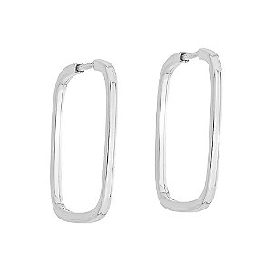 Brinco de Argola Quadrada em Prata 925