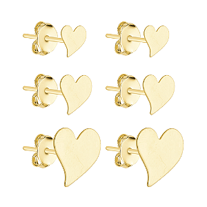 Trio Dourado de Coração Torto
