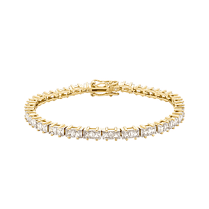 Pulseira Dourada Riviera em Zircônias