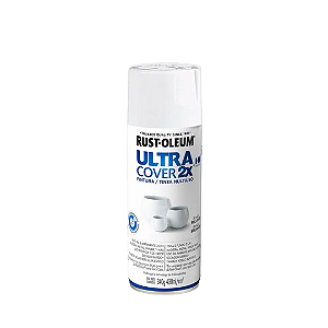 Tinta Spray Rust Oleum Ultra Cover 2x Branco Brilhante 340g Viapol