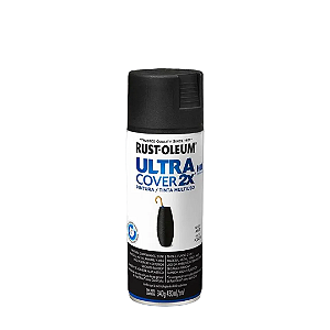 Tinta Spray Rust Oleum Ultra Cover 2x Preto Fosco 340g Viapol