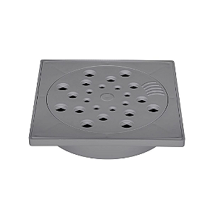 Conjunto Grelha Com Fecho Quadrado 15x15cm Cinza Estrela