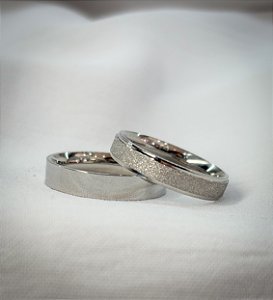 Par Aliança de Aço diamantada
