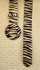 Cinto zebra fivela redonda