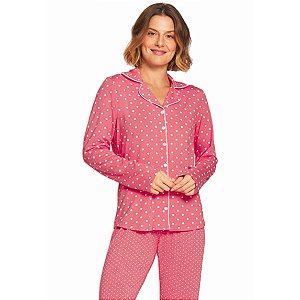 Pijama Longo Recco Aberto Tipo Americano Viscose 15301