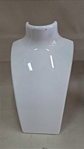 Busto Expositor de Colar e Brinco em Acrílico Branco - JF
