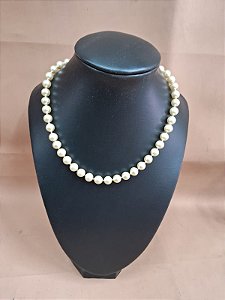 Busto Expositor Colar e Joias em Napa Preto - 28cm