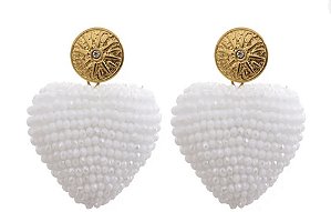 BRINCO CORAÇÃO CRISTAIS BRANCO
